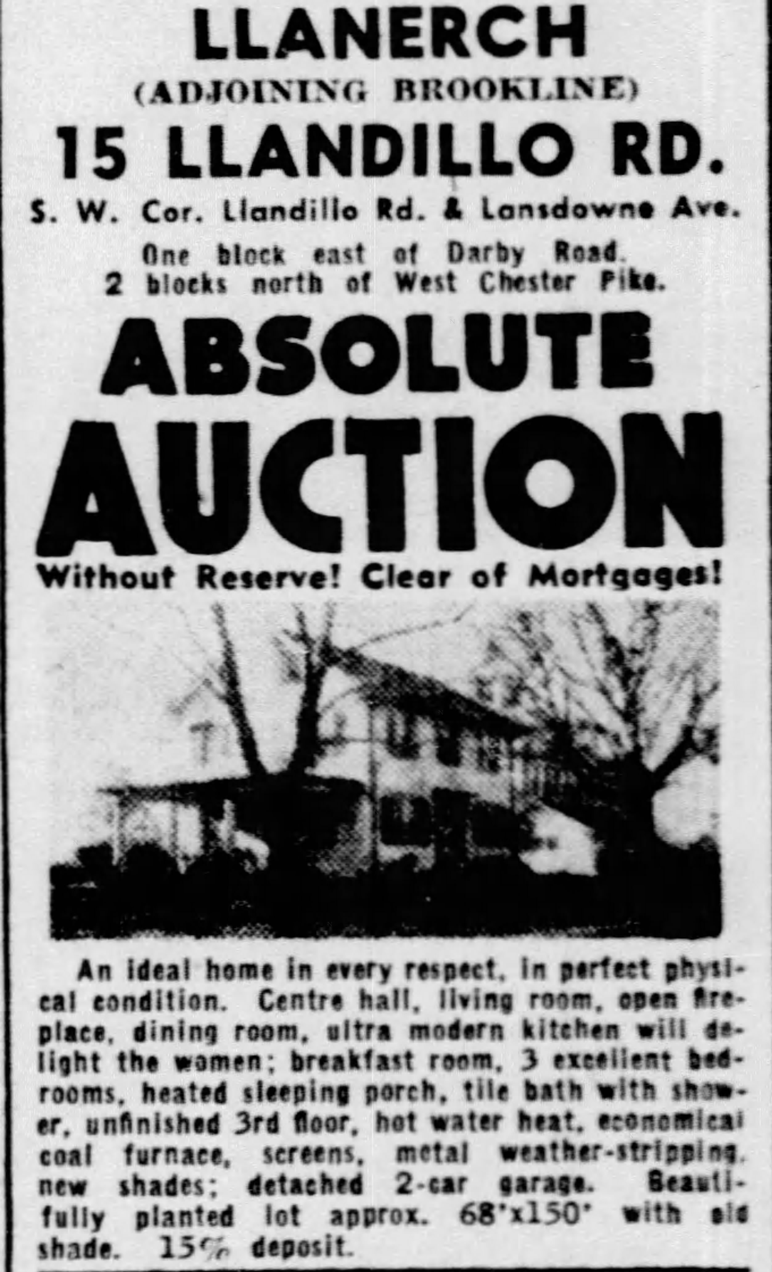 15 Llandillo Advertisement